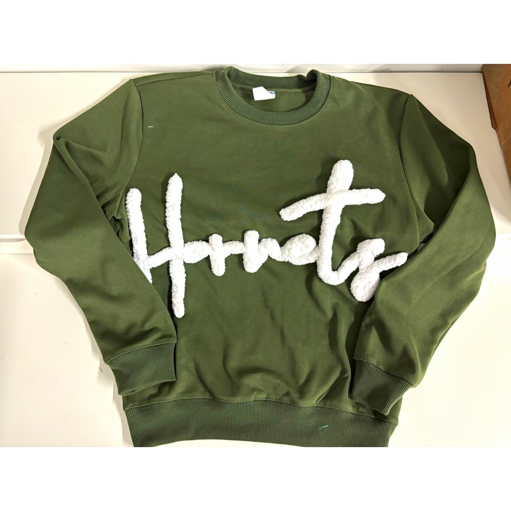 VANGO Women’s XS Green Crewneck Pullover Sweatshirt Cotton Knit Graphic HORNETS